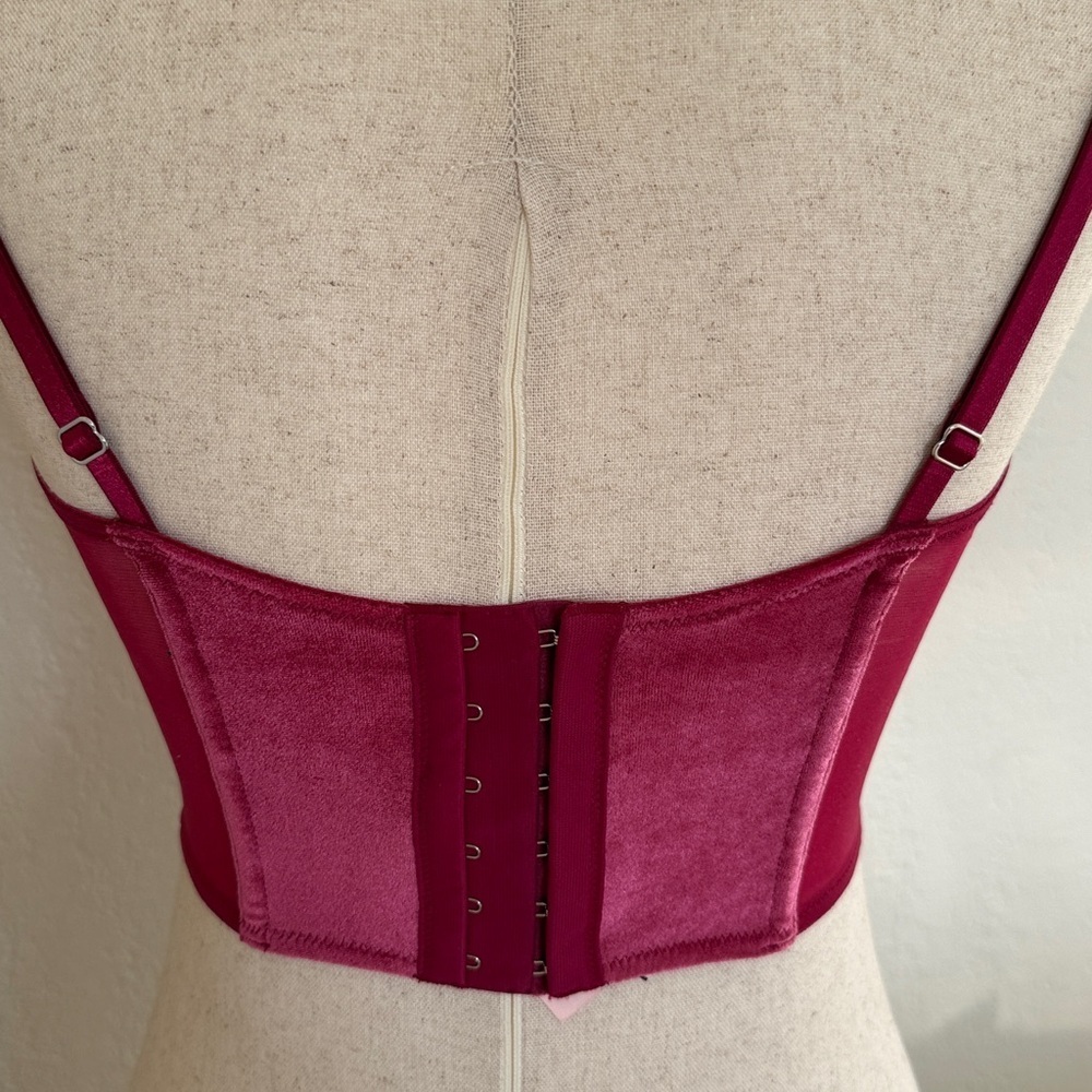 Victoria Secret Velvet Corset Top - Pink Berry - Picture 4 of 5